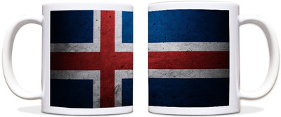 60% OFF on ShopMantra Iceland Flag Black Ceramic Mug 300 ml