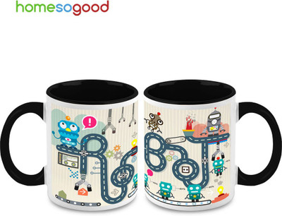 37% OFF on HomeSoGood Robot Factory Ceramic Mug 325 ml, Pack of 2
