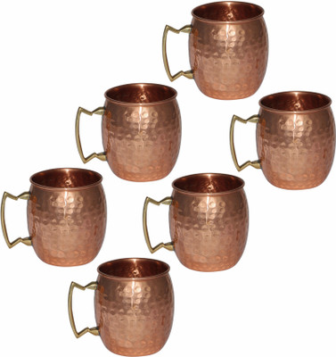 50% OFF on Prisha India Craft 010-6 Copper Mug 560 ml, Pack of 6