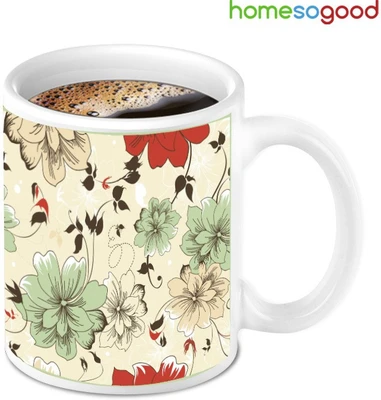 46% OFF on Home So Good Colorful & Awesome Flowers Print Ceramic Mug 280 ml
