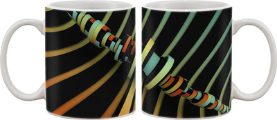 15% OFF on Artifa Abstract Tube Art Porcelain, Ceramic Mug 350 ml