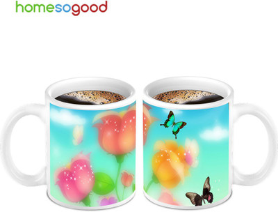 45% OFF on HomeSoGood Season Of Sparkling Flowers Ceramic Mug 280 ml, Pack of 2 45% OFF on HomeSoGood Season Of Sparkling Flowers Ceramic Mug 280 ml, Pack of 2