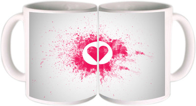 25% OFF on Shopkeeda Pink Love Heart Ceramic Mug 350 ml