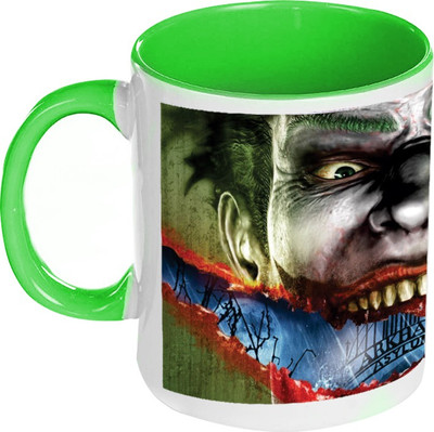 58% OFF on AMY Joker Scary Dangerous Inside Green Coffee Ceramic Mug 325 ml