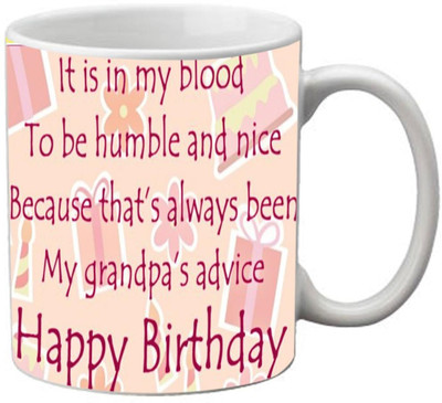 63% OFF on Holicshop Grand Paa Advice Happy Birthday Ceramic Mug