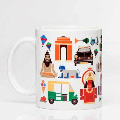 5% OFF on LetterNote Delhi White Ceramic Mug