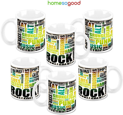49% OFF on Homesogood Musical Collage Pack Of 6 Ceramic Mug 325 ml, Pack of 6 49% OFF on Homesogood Musical Collage Pack Of 6 Ceramic Mug 325 ml, Pack of 6