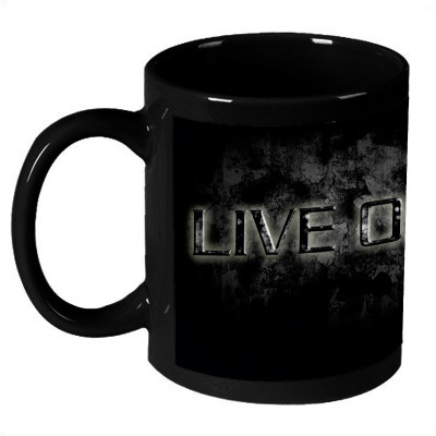 70% OFF on AMY Abstract Live or Die 3D Quote Coffee Ceramic Mug 325 ml