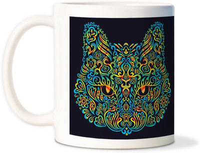 87% OFF on AMY Cat Design Print Strokes Ceramic Mug