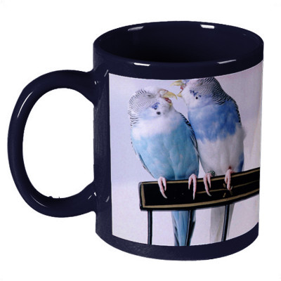 68% OFF on Amy Love Birds Dark Blue Ceramic Mug 330 ml