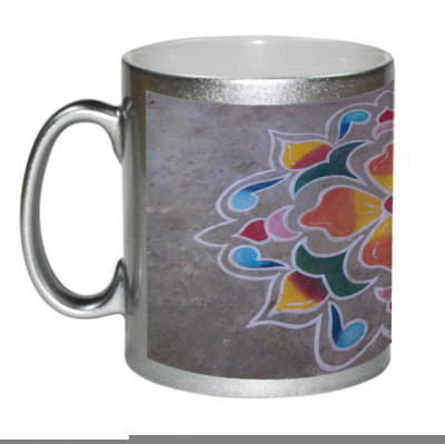 67% OFF on AMY Colorfull Big Flower Rangoli Ceramic Mug 325 ml