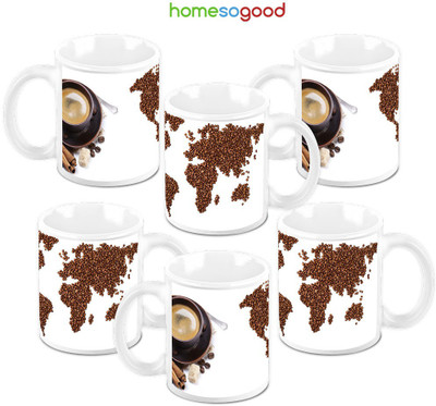 49% OFF on Homesogood Every Continent Loves Coffee Pack Of 6 Ceramic Mug 325 ml, Pack of 6 49% OFF on Homesogood Every Continent Loves Coffee Pack Of 6 Ceramic Mug 325 ml, Pack of 6