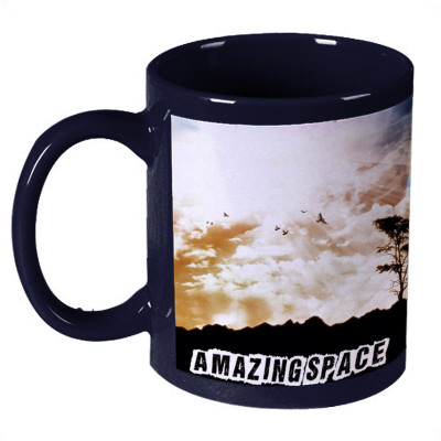 56% OFF on Amy Amazing Space Nature Dark Blue Ceramic Mug 330 ml