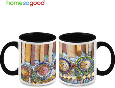 37% OFF on HomeSoGood Pendant From Medieval Times Ceramic Mug 325 ml, Pack of 2