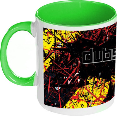 58% OFF on AMY Multicolor Dubstep Inside Green Coffee Ceramic Mug 325 ml