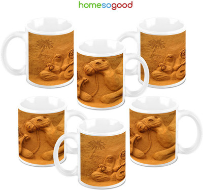 49% OFF on HomeSoGood Lifeline Of Desert Ceramic Mug 325 ml, Pack of 6 49% OFF on HomeSoGood Lifeline Of Desert Ceramic Mug 325 ml, Pack of 6
