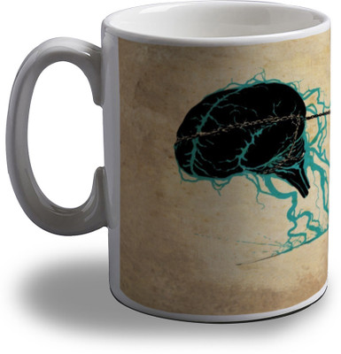 15% OFF on Artifa Fight Between Heart And Brain Porcelain, Ceramic Mug 350 ml