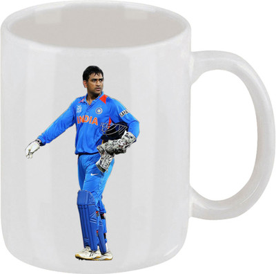 28% OFF on Ellicon C158 Mahendra Singh Dhoni Coffee Ceramic Mug 325 ml