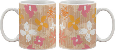 15% OFF on Artifa Floral Wall Porcelain, Ceramic Mug 350 ml