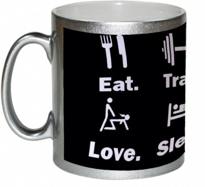 70% OFF on AMY Eat Train Study Love Sleep Quote Coffee Ceramic Mug 325 ml