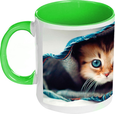 41% OFF on AMY Cute Cat With Blue Eyes Inside Green Coffee Ceramic Mug 41% OFF on AMY Cute Cat With Blue Eyes Inside Green Coffee Ceramic Mug