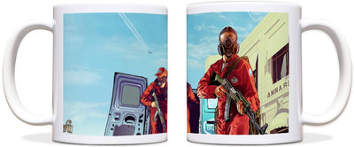 60% OFF on ShopMantra GTA Vice City Gunner Black Ceramic Mug 300 ml