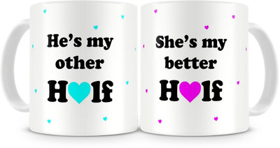 26% OFF on Everyday Gifts Better Half Couple Ceramic Mug Pack of 2