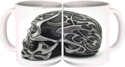62% OFF on Shopkeeda Metallic Skull Art Ceramic Mug 350 ml