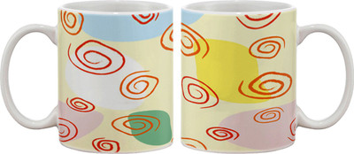 Artifa Abstract Doodles Porcelain, Ceramic Mug 350 ml