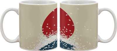 Artifa Wave Of Birds Porcelain, Ceramic Mug 350 ml Artifa Wave Of Birds Porcelain, Ceramic Mug 350 ml