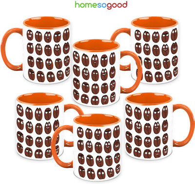 41% OFF on HomeSoGood The Coffee Beans Expressions QTY 6 Ceramic Mug 325 ml, Pack of 6 41% OFF on HomeSoGood The Coffee Beans Expressions QTY 6 Ceramic Mug 325 ml, Pack of 6
