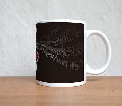 60% OFF on StyBuzz Musical Love Note Black Art Ceramic Mug 300 ml