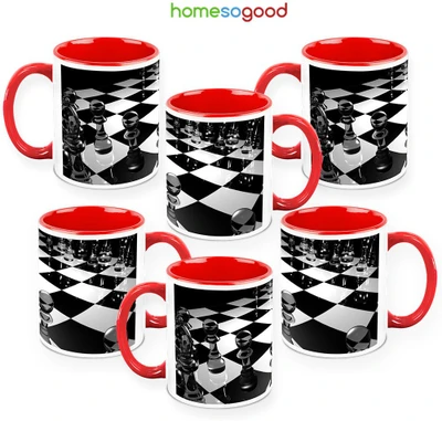 41% OFF on HomeSoGood Check Mate QTY 6 Ceramic Mug 325 ml, Pack of 6 41% OFF on HomeSoGood Check Mate QTY 6 Ceramic Mug 325 ml, Pack of 6