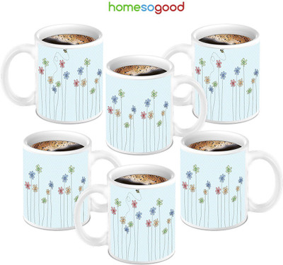 49% OFF on HomeSoGood Happy Bee Flower Ceramic Mug 280 ml, Pack of 6 49% OFF on HomeSoGood Happy Bee Flower Ceramic Mug 280 ml, Pack of 6