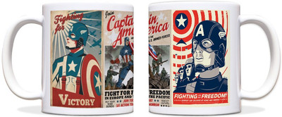 60% OFF on ShopMantra Captain America Black Ceramic Mug 300 ml