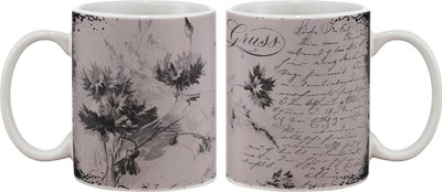 15% OFF on Artifa Old Paper Design Porcelain, Ceramic Mug 350 ml