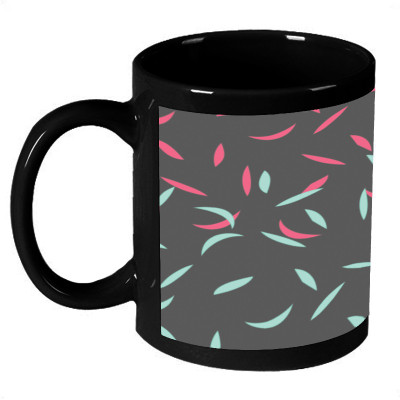70% OFF on AMY Abstract Falling Pink Blue Petals Coffee Ceramic Mug 325 ml