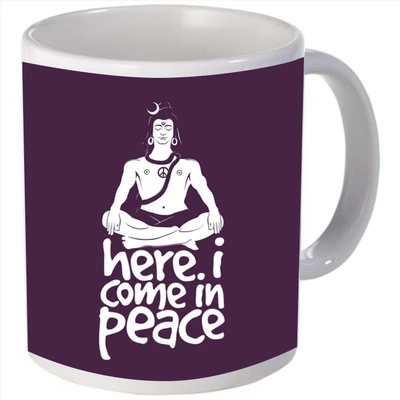 Snoogg Shiva- Here I come in peace Ceramic Mug