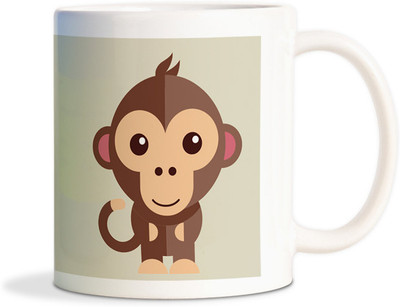 81% OFF on AMY Cute Naughty Monkey Coffee Ceramic Mug 450 ml