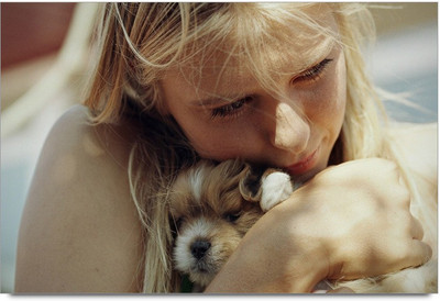 75% OFF on Girl Love Pet Paper Print