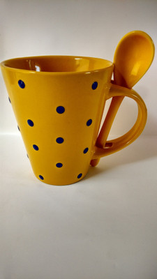42% OFF on Cera Zems Polka Dot Ceramic Mug 175 ml, Pack of 2