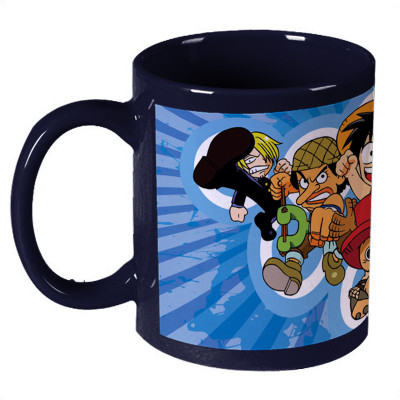 56% OFF on Amy Chopper One Piece Cartoon Dark Blue Ceramic Mug 330 ml