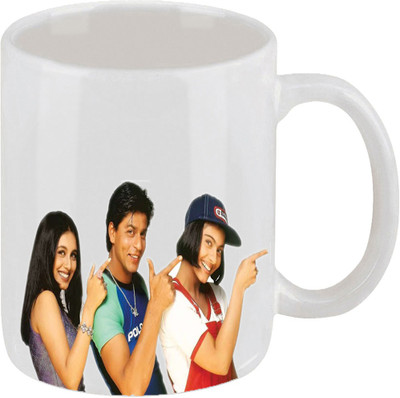 28% OFF on Ellicon E36 Shah Rukh Khan Rani Mukherji And Kajol Ceramic Mug 325 ml