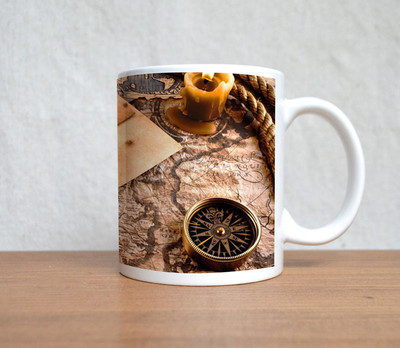 60% OFF on StyBuzz Anicient Treasure Map Ceramic Mug 300 ml