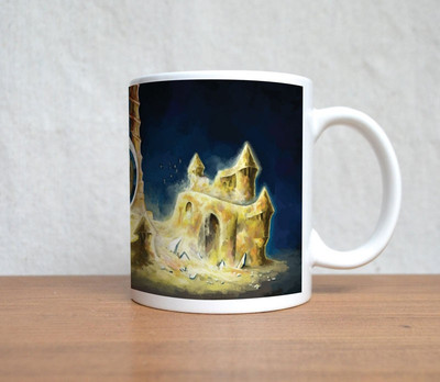 50% OFF on StyBuzz Sand Castle Art Painting Ceramic Mug 300 ml