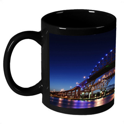 72% OFF on AMY Cute Couple Sitting Under Pink Umbrella Ceramic Mug 325 ml