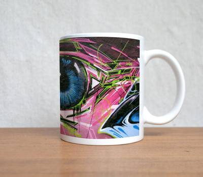 60% OFF on StyBuzz Colorfull Eyes Abstract Porcelain Mug 300 ml