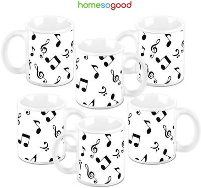 49% OFF on Homesogood The Symbol Of Music Pack Of 6 Ceramic Mug 325 ml, Pack of 6 49% OFF on Homesogood The Symbol Of Music Pack Of 6 Ceramic Mug 325 ml, Pack of 6
