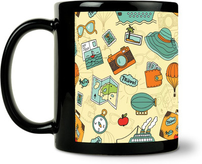 36% OFF on ShopMantra Travel Pattern Ceramic Mug 300 ml