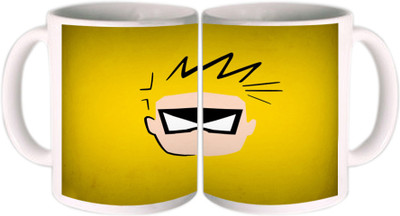 62% OFF on Shopkeeda Calvin And Hobbes With Yellow Patten Ceramic Mug 350 ml